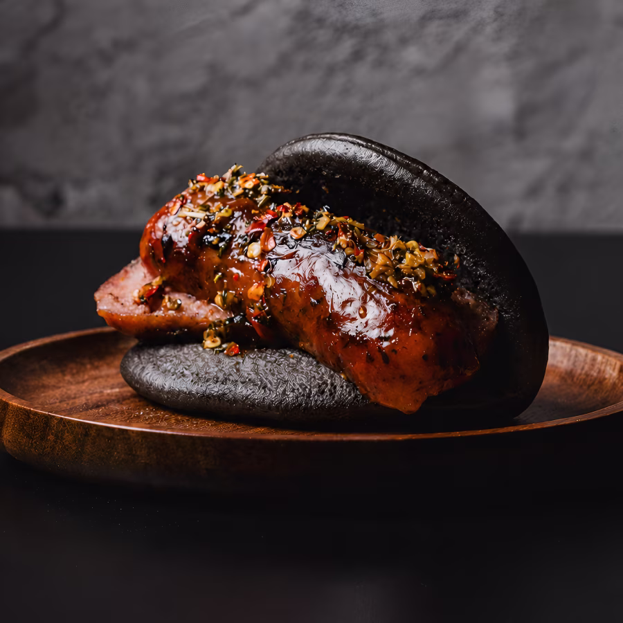 Bao bun choripán with chimichurri